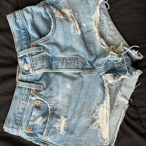 Levi's Blue Jean Shorts Distressed Cut-Off Style